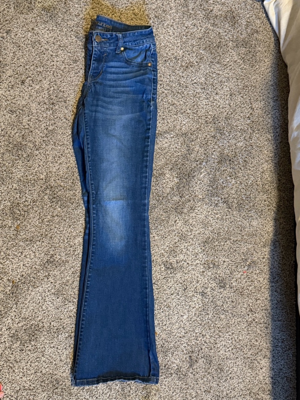Maurices Dark Blue Flare Jeans with Light Whiskering